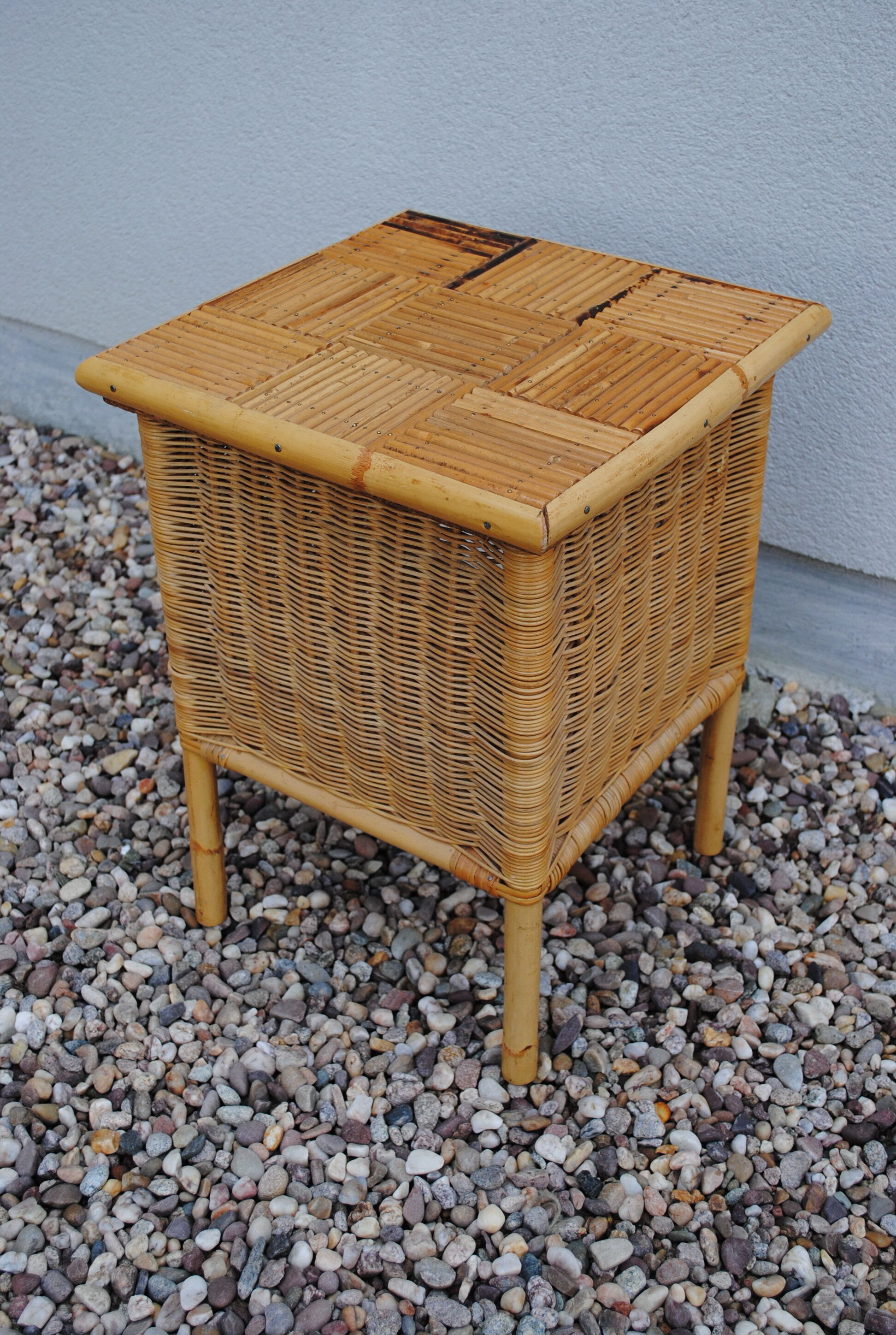 Vintage rattan nightstand