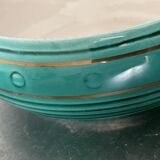 Green cermal pot decorated with bird