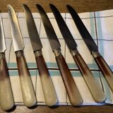 Set of 6 two-coloured Bakelite knives