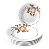 6 flat plates from Saint Amand earthenware Model 4004