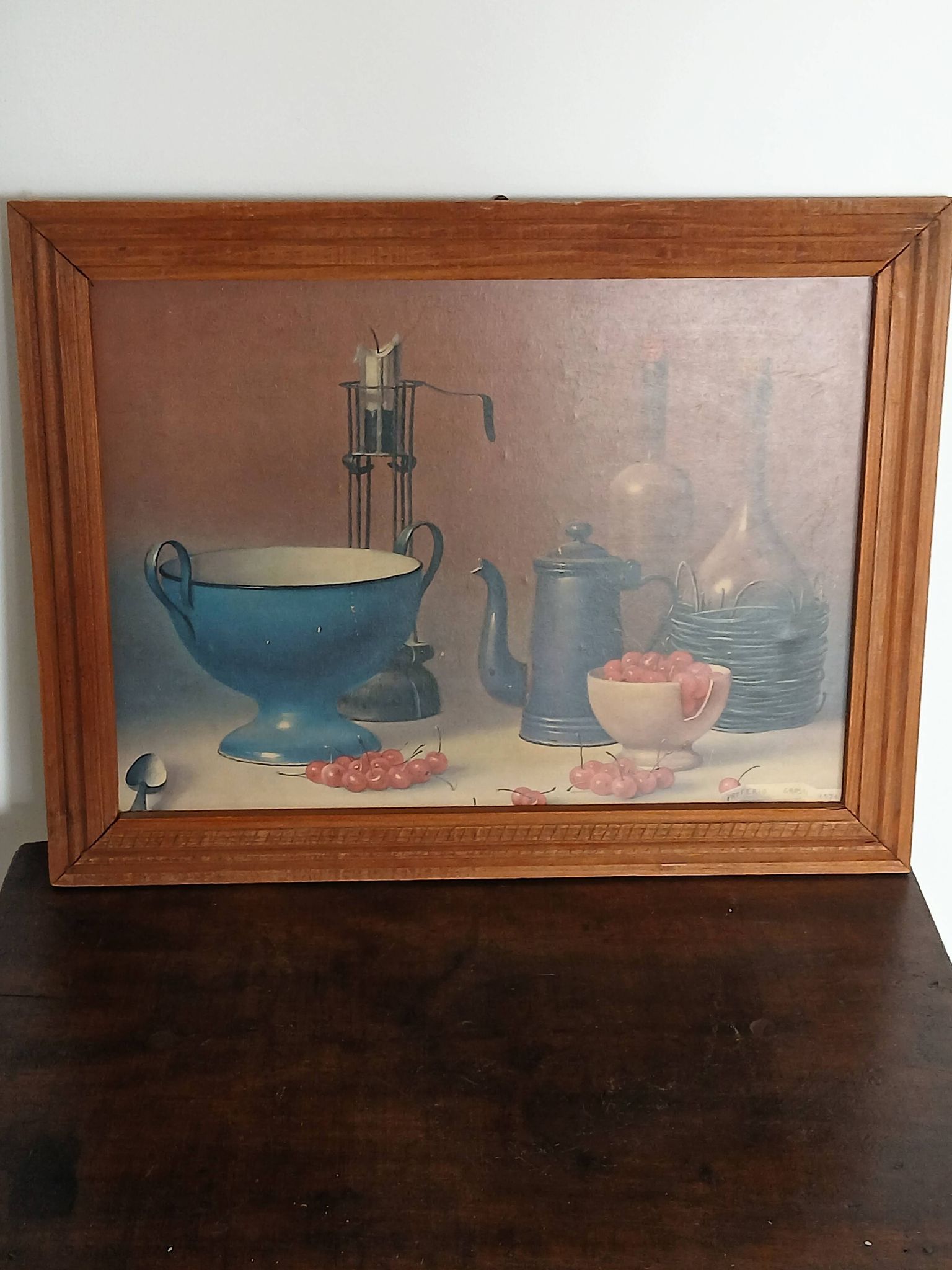 Vintage Still Life Table 1971 – Proferio Grossi – Wooden Frame