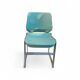 10 chaises empilables Matrix Krueger de design mid-century par Thomas Tolleson / vert menthe / États-Unis années 1970