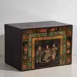 Ancien coffre oriental avec peinture de la guerrière Yang Mulan (c.1900) #9