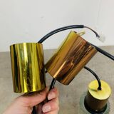 Pair of vintage cut glass pendant lights from the 1970s.