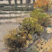 Oil on canvas, wooden Bridge in Camargue, signed