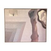 Peinture huile sur toile, LUC PEROT 'Nu féminin à l'atelier au miroir', 1978