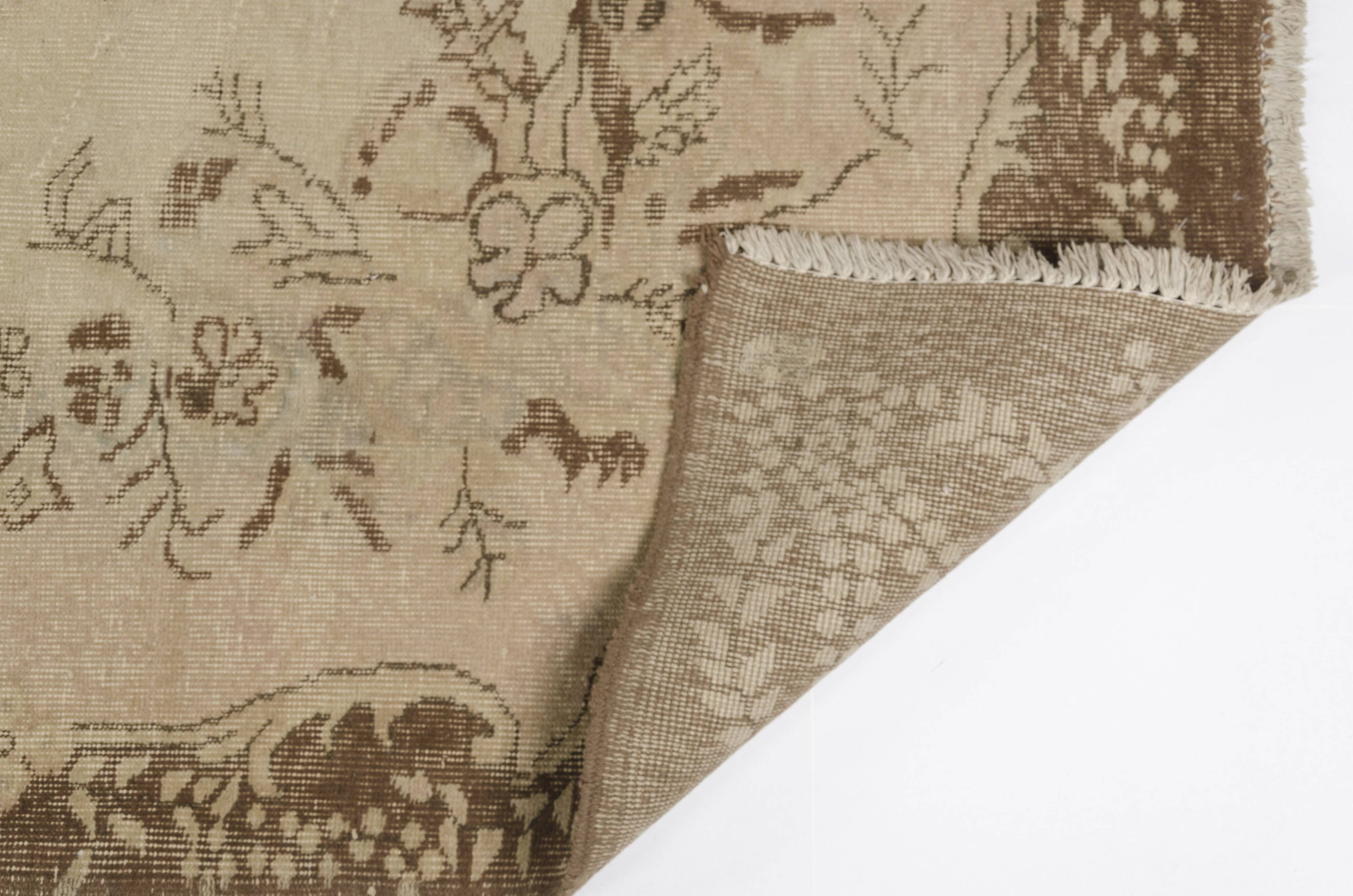 Beige Handknotted Oushak Rug sku 1105