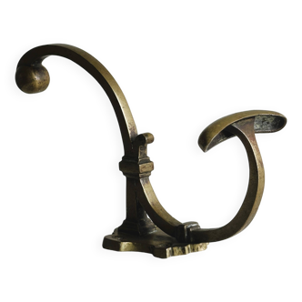 Gold metal coat hook, vintage wall coat rack