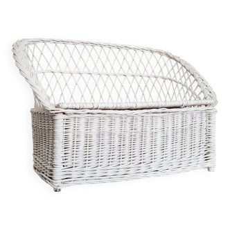 Rattan bench old white child