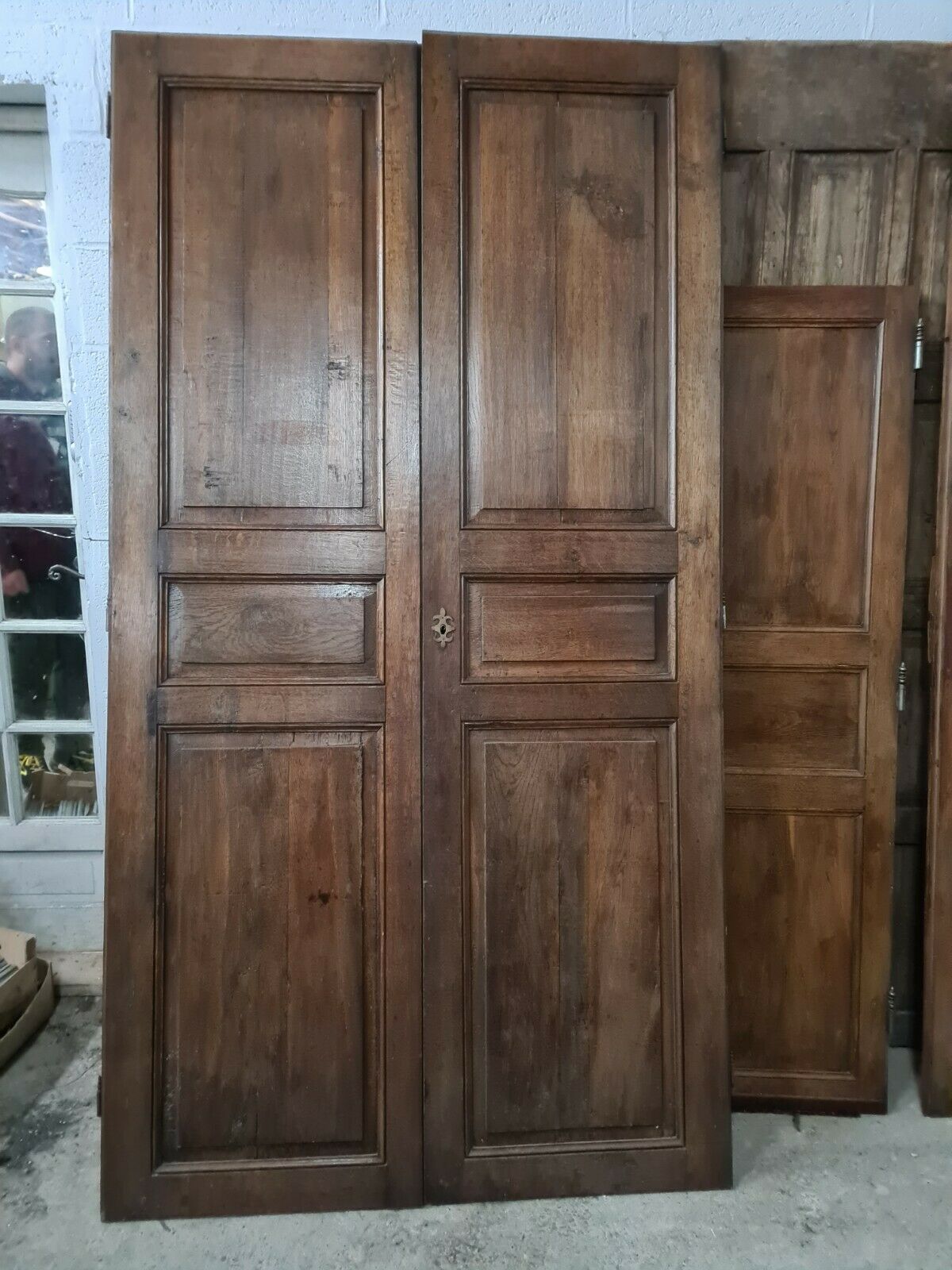 Pair of oak closet doors