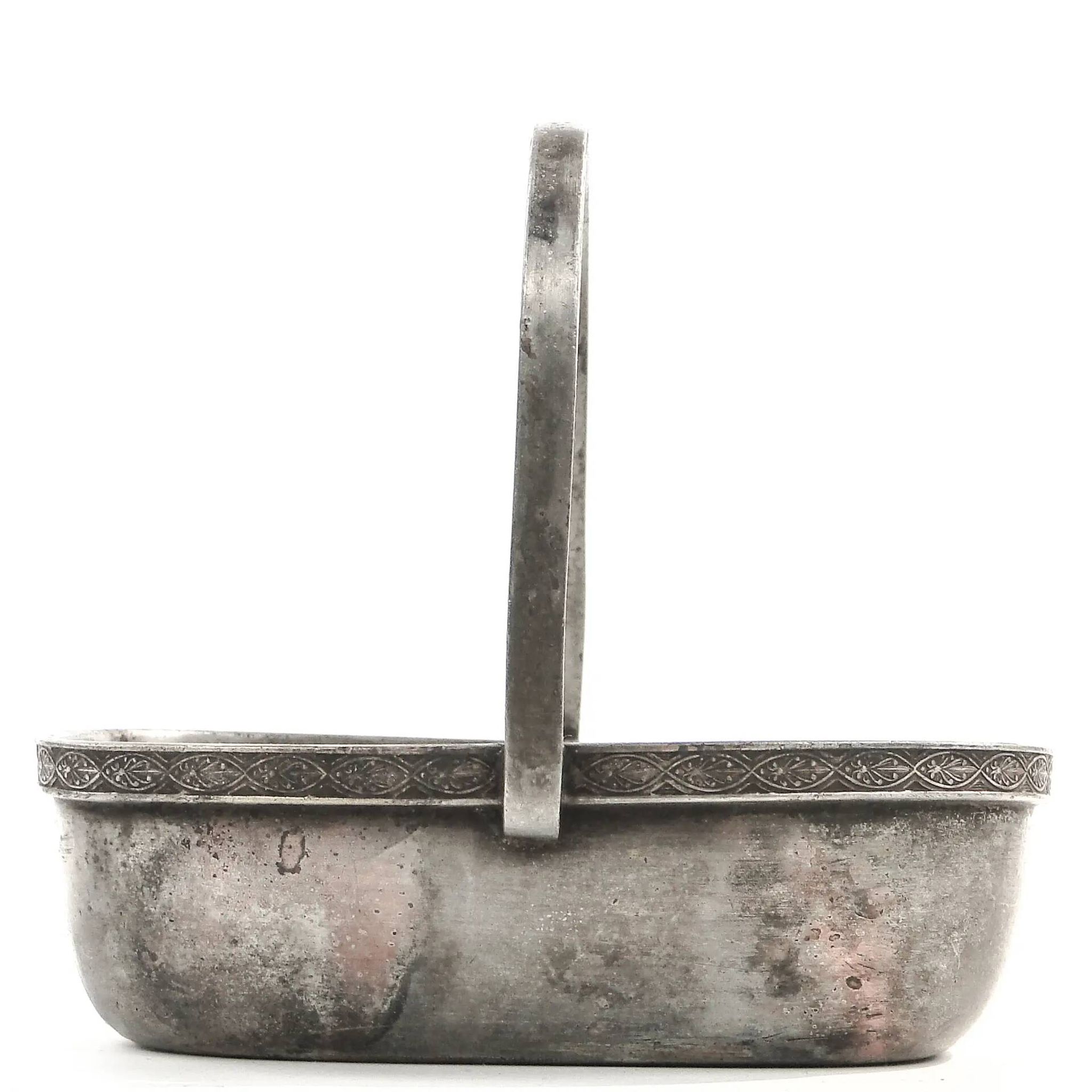 Art Deco nut basket, silver-plated metal, Norblin, Poland, 1930s