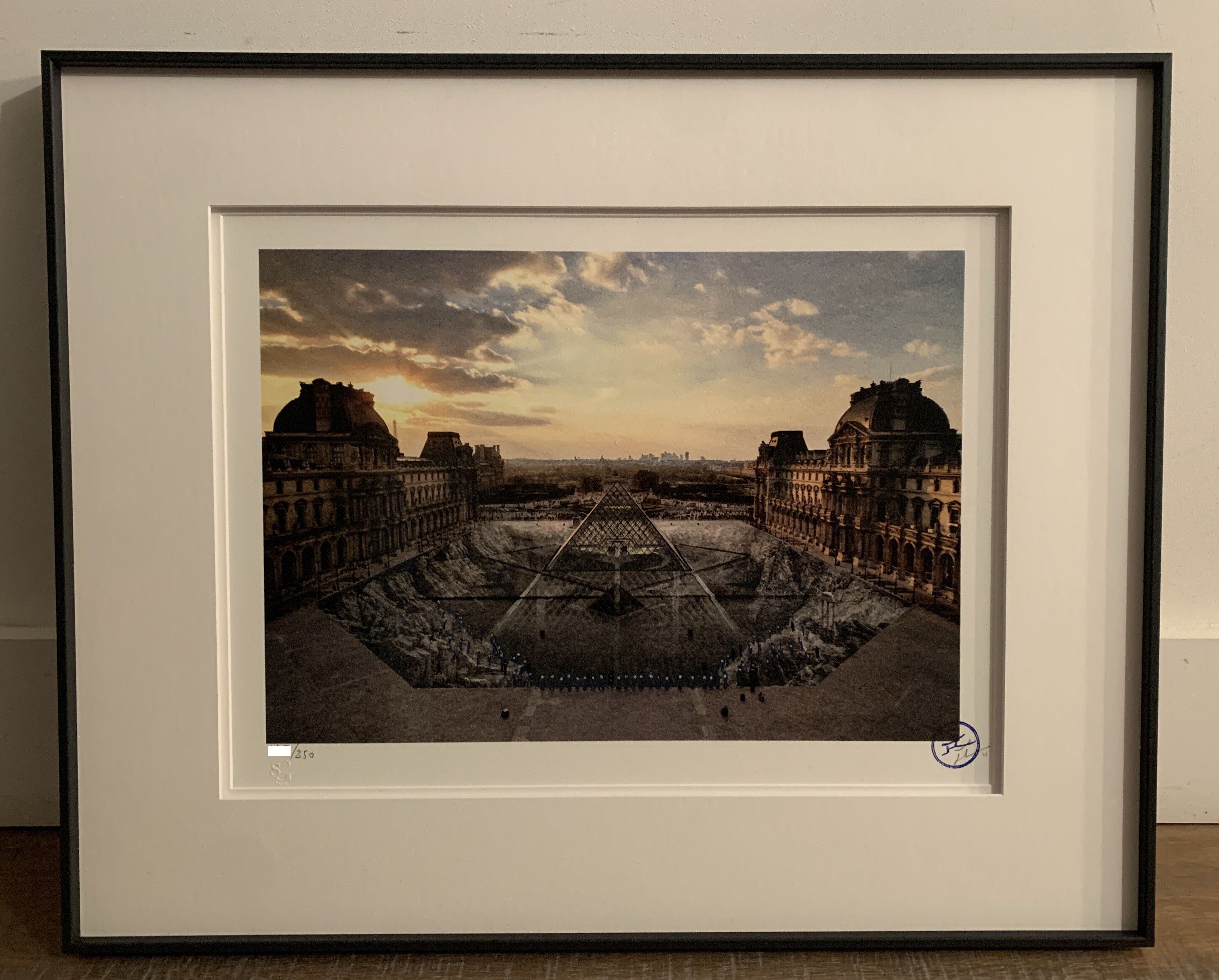 Jr at the louvre, 29 march 2019, 18h08, 2021, unframed lithograph