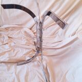 Vintage 1970s glass and chrome wall console