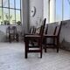Set of 4 Savoyard pine folk art chairs from the 1950s.