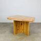 Table basse en pin massif forme organique, années 80