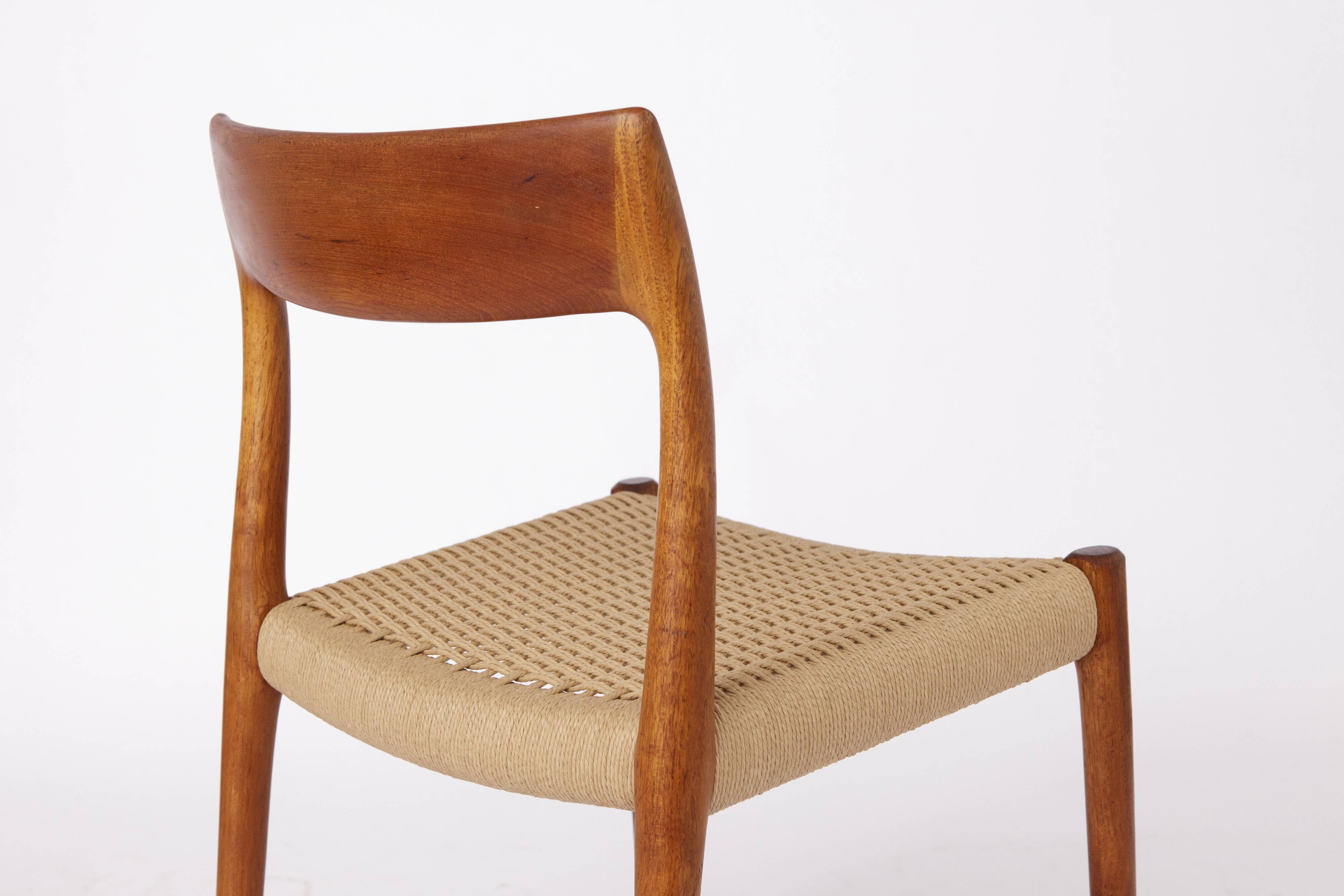 Niels Møller Dining Chair Set (6) – Models 77 & 57, Teak, Danish Cord