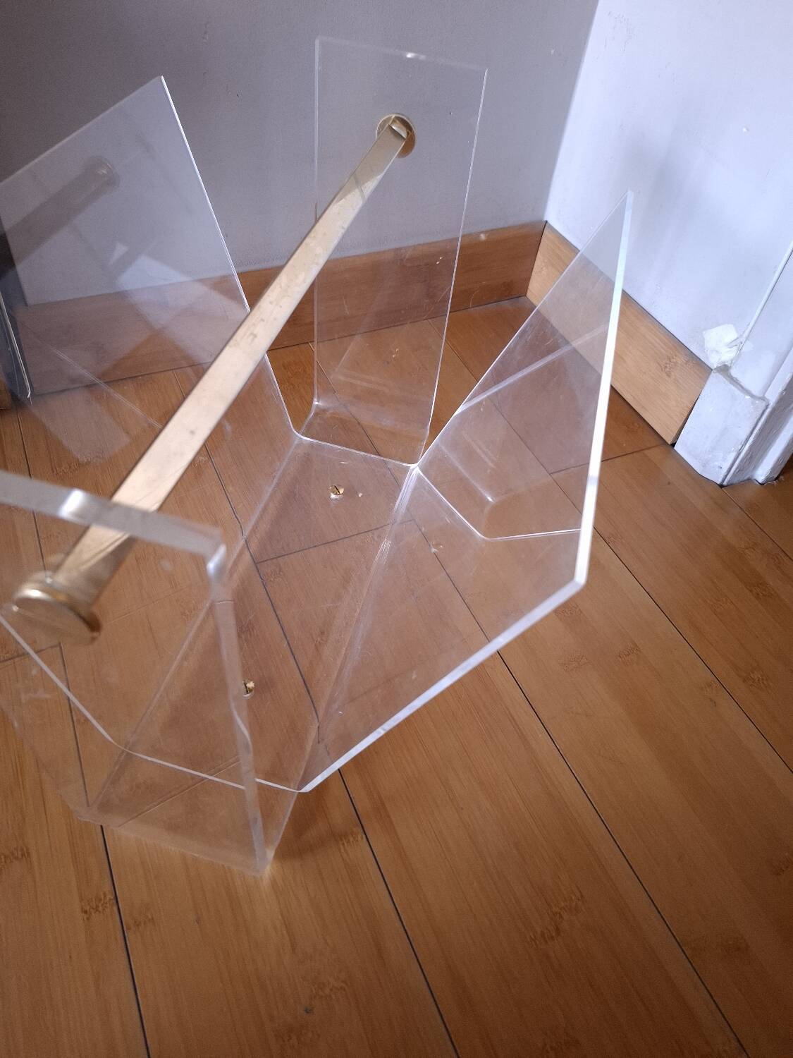 David Lange plexiglass magazine rack for Roche Bobois