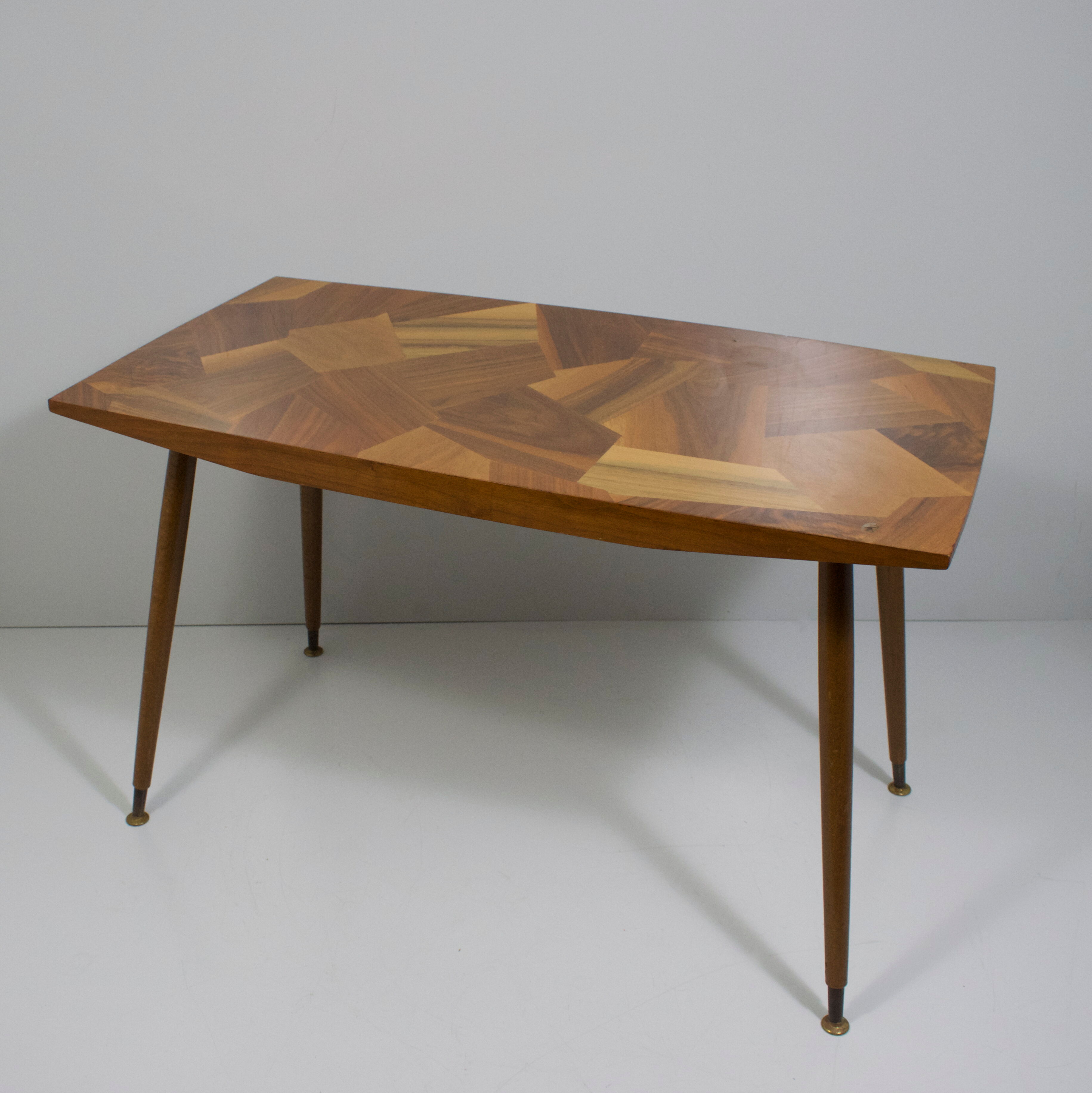 Wooden mosaic table vintage 1950-60