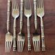 Housewife Table cutlery for 6 people. bamboo brass 78 pieces