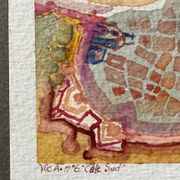 Set of 7 watercolor paintings signed B. Lévêque Burgundy Brittany