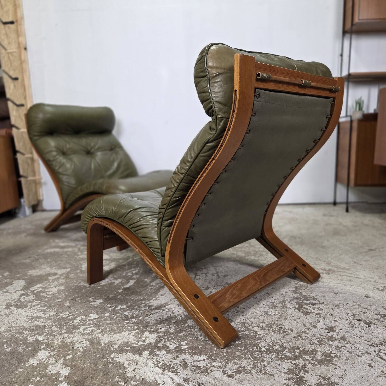 2x Rybo Rykken Ry-Wing chair vintage 1960s Scandinavian