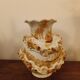 Large brutalist Italian ceramic vase, vintage two-tone, 60s/70s.