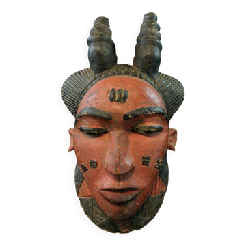 African Art - Authentic Baoulé Protective Passport Mask - 27 cm