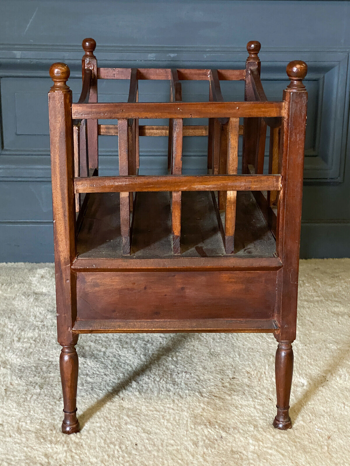 English mahogany magazine holder 1 drawer Mid-twentieth