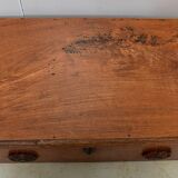 Massive ash chest and iron handles - mid-19th century