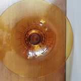 Large Amber Art Deco Glass Bowl