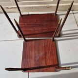 Set of 2 nesting tables in exotic wood veneer, tapered legs and