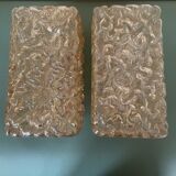 Two Limburg wall lamps in amber glass, circa 1960