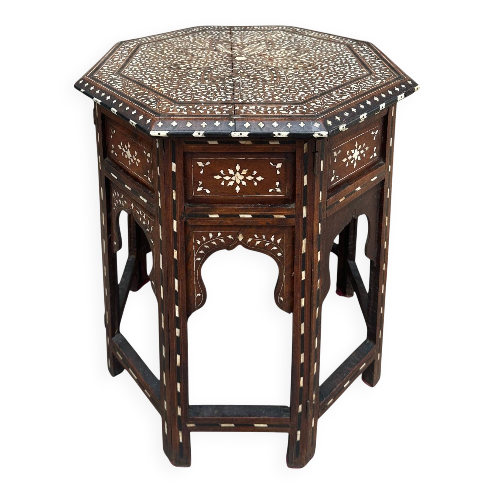 Hoshiarpur octagonal side table, rosewood, mother-of-pearl and bone, 1880