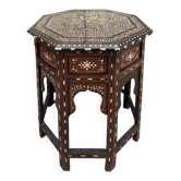 Hoshiarpur octagonal side table, rosewood, mother-of-pearl and bone, 1880