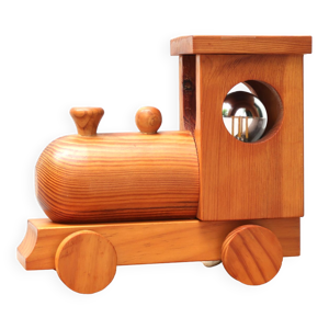 Lampe veilleuse train en bois de