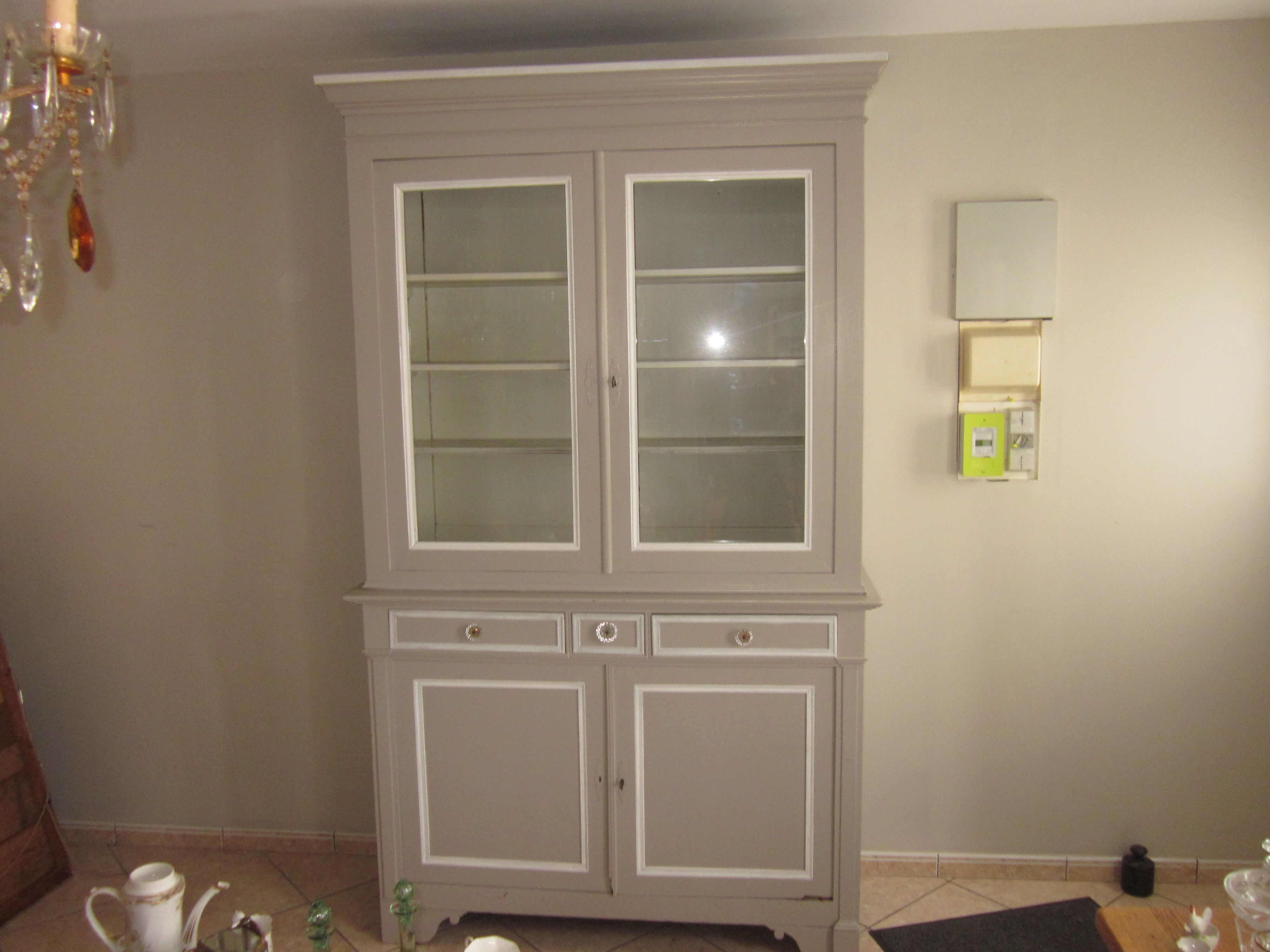 2-body old painted wooden buffet