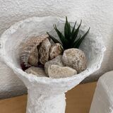 Set of 3 white vases