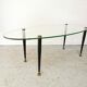 Table basse vintage 1950 verre métal et laiton