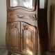 Solid walnut display cabinet mid-20th century