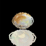 Caviar dish in reticulated and carved mother-of-pearl