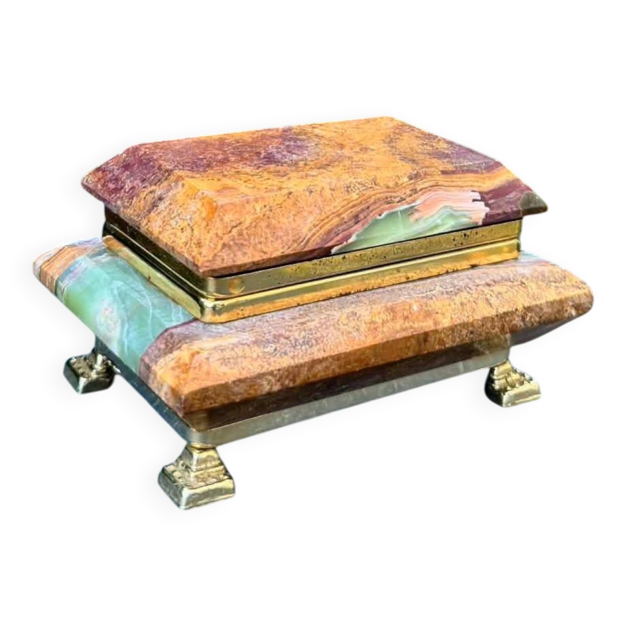 Onyx catchall box from the 1960s, vintage Italy.