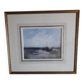 Tableau ancien représentant une marine