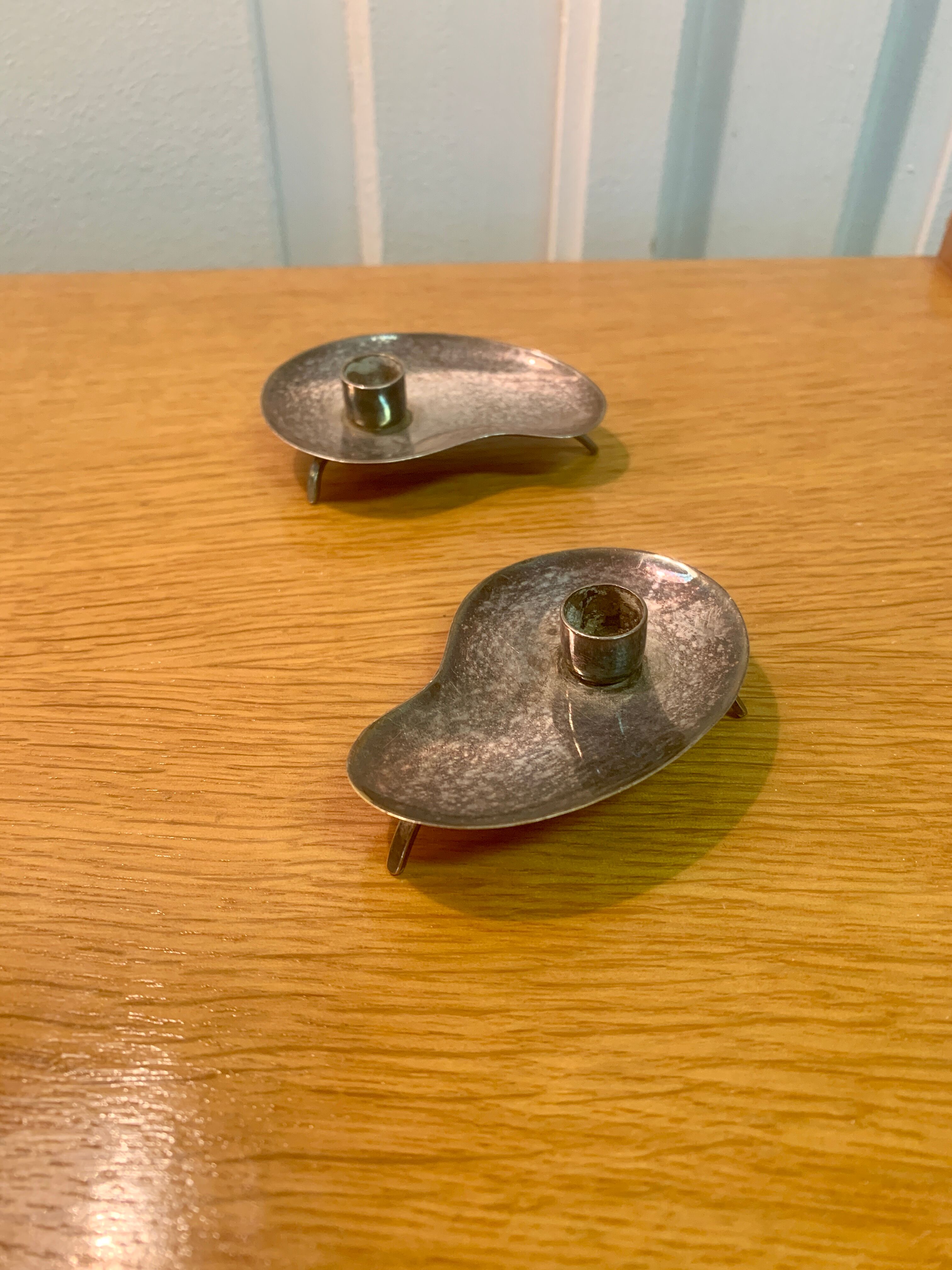 Pair of Danish candle holders 60s