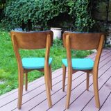 Set of 4 green Scandinavian chairs