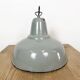 Lampe suspendue en émail gris industriel, années 1960