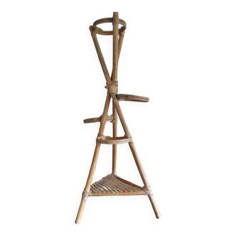 Tripod rattan plant holder