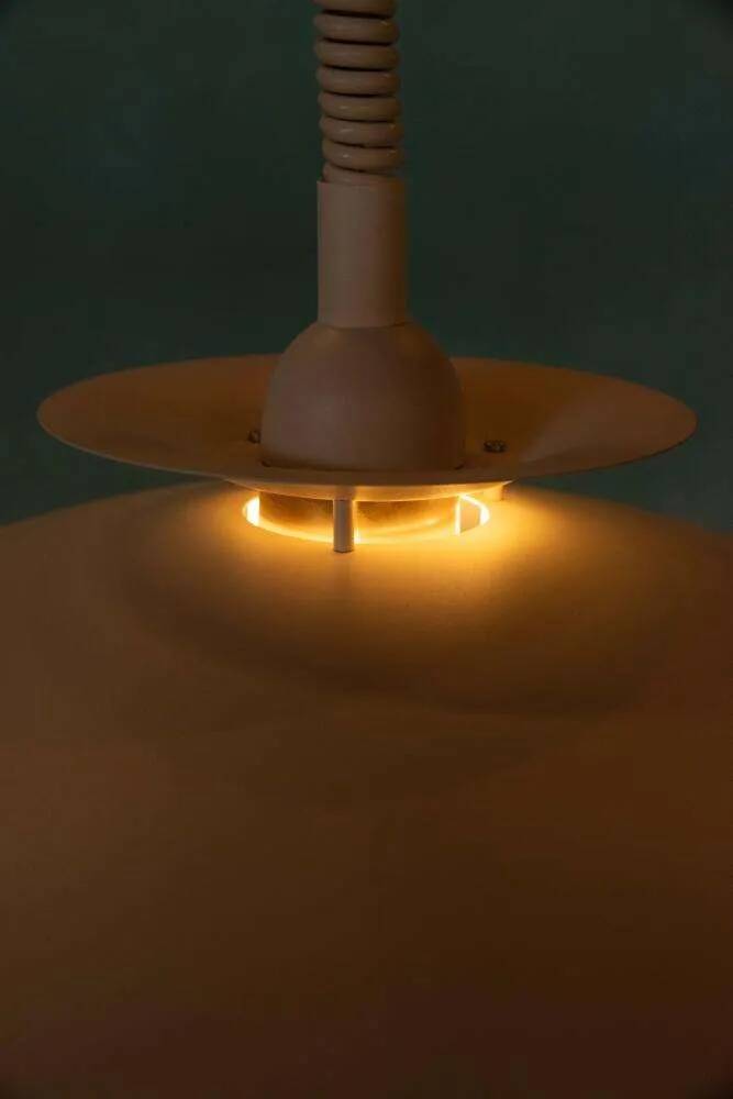 Vintage Scandinavian bowl lamp, minimalist mid-century pendant.