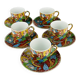 Japanese porcelain coffee service Lithophane Geisha, 1950s, set of 10.