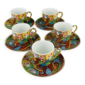 Service à café japonaise en porcelaine Lithophane Geisha, années 1950, ensemble de 10