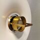 Hanging lamp from the 1970s-1980s, made of metal and brass.